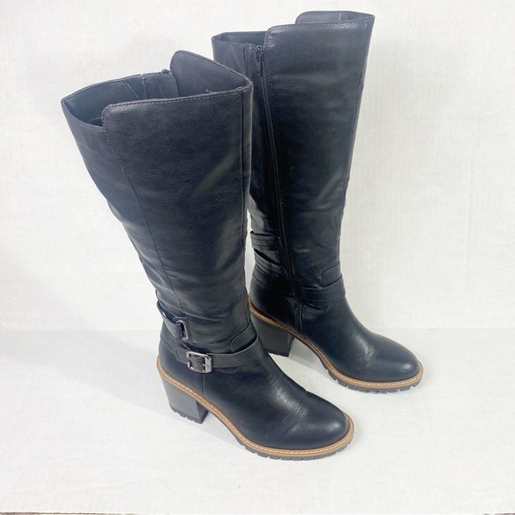 SUN + STONE Viviaan Zipper Buckle Knee-High Boots - Picture 1 of 13